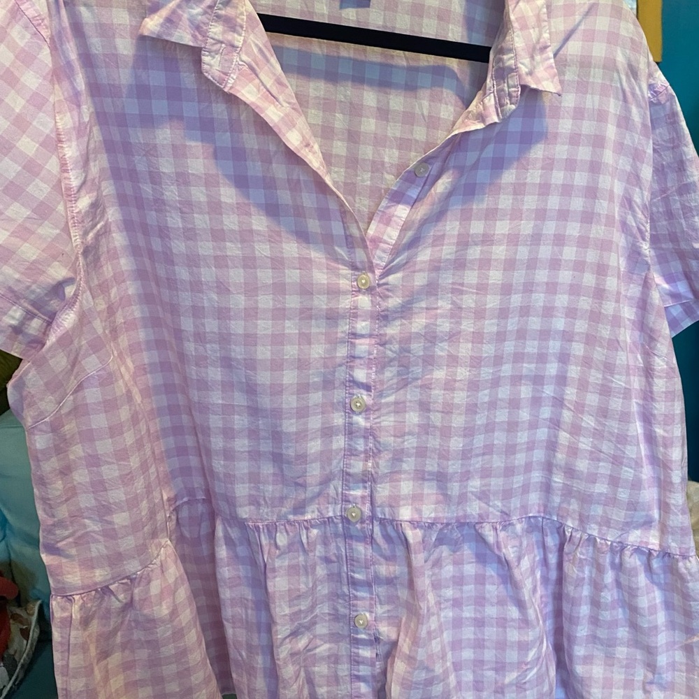Old Navy XXL lilac gingham top